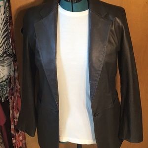 Brown leather jacket